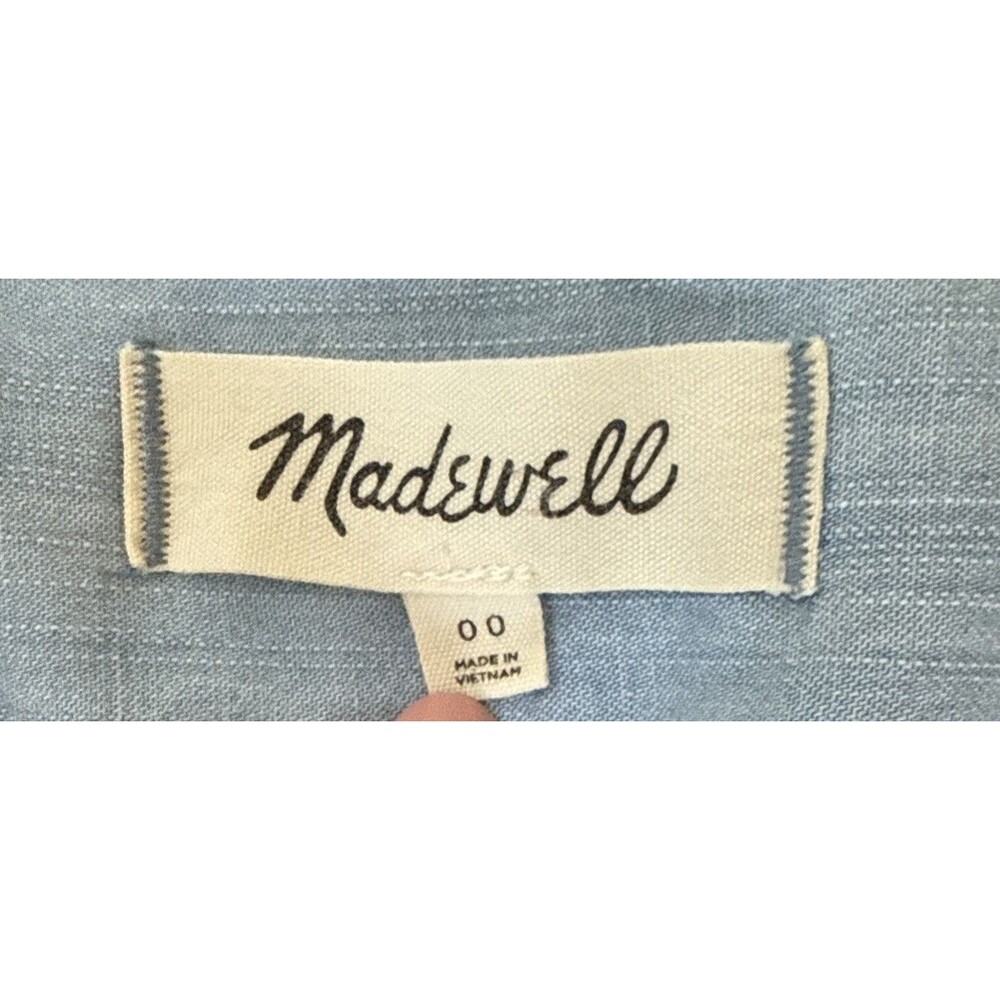 Madewell Light Blue Button-Front Cap - Sleeve Midi Dress- Size 00 - Picture 2 of 6
